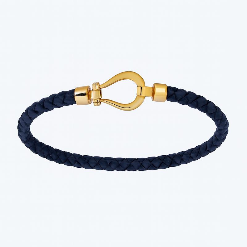 دستبند طلا ۱۸ عیار دستبند چرمی فرد گالری طلای هدی