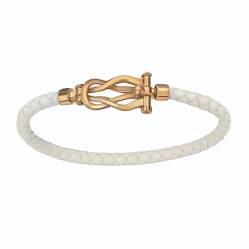 دستبند طلا ۱۸ عیار دستبند چرمی فرد گالری طلای هدی