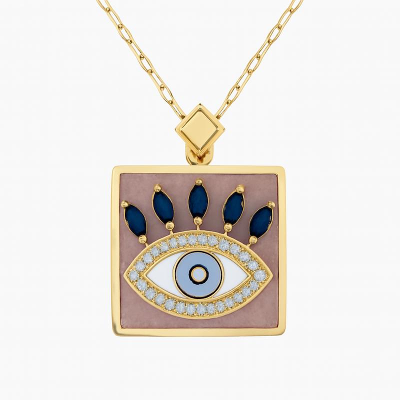 آویز طلا ۱۸ عیار پلاک لوکس چشم گالری طلای هدی