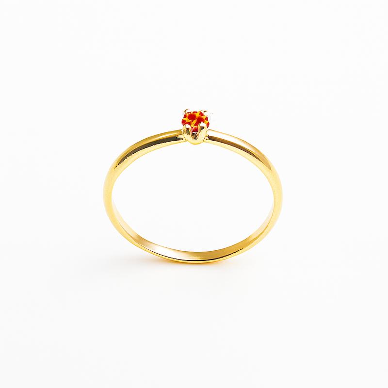 انگشتر طلا ۱۸ عیار انگشتر مینیمال-سنگ نارنجی گالری طلای هدی