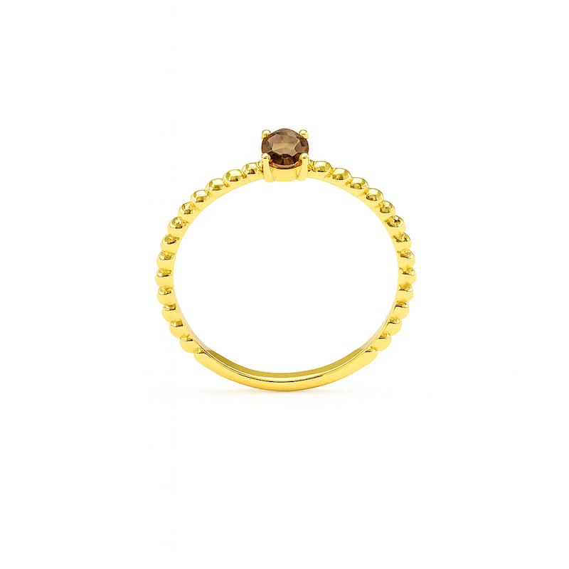 انگشتر طلا ۱۸ عیار انگشتر مینیمال-سنگ قهوه ای گالری طلای هدی