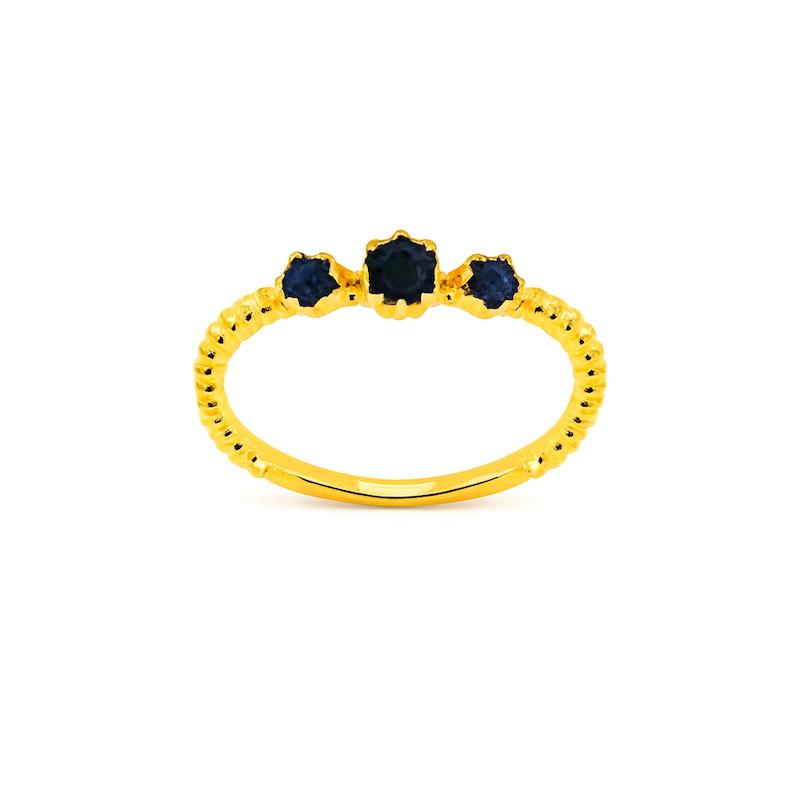 انگشتر طلا ۱۸ عیار انگشتر مینیمال-سنگ سورمه ای گالری طلای هدی