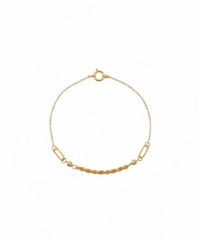 دستبند طلا ۱۸ عیار دستبند تاج سبک گالری میداس