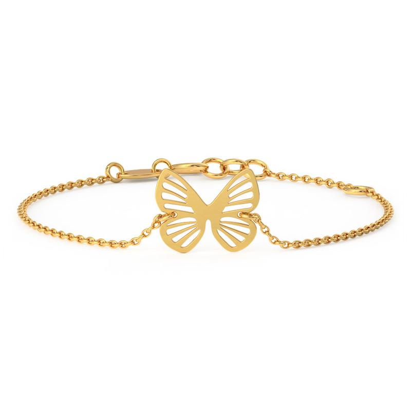 دستبند طلا ۱۸ عیار پروانه شیاردار گالری شمش طلا