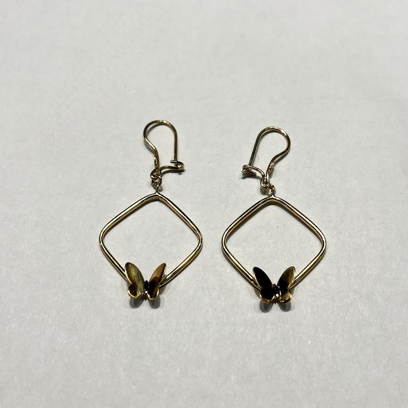 گوشواره طلا ۱۸ عیار پروانه گالری طلا دوران