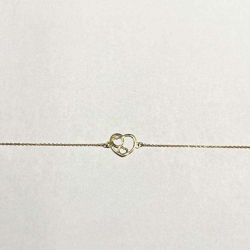 دستبند طلا ۱۸ عیار قلب گالری طلا دوران