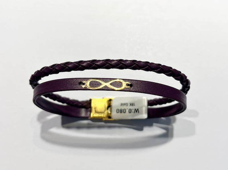 دستبند طلا ۱۸ عیار چرم گالری طلا دوران