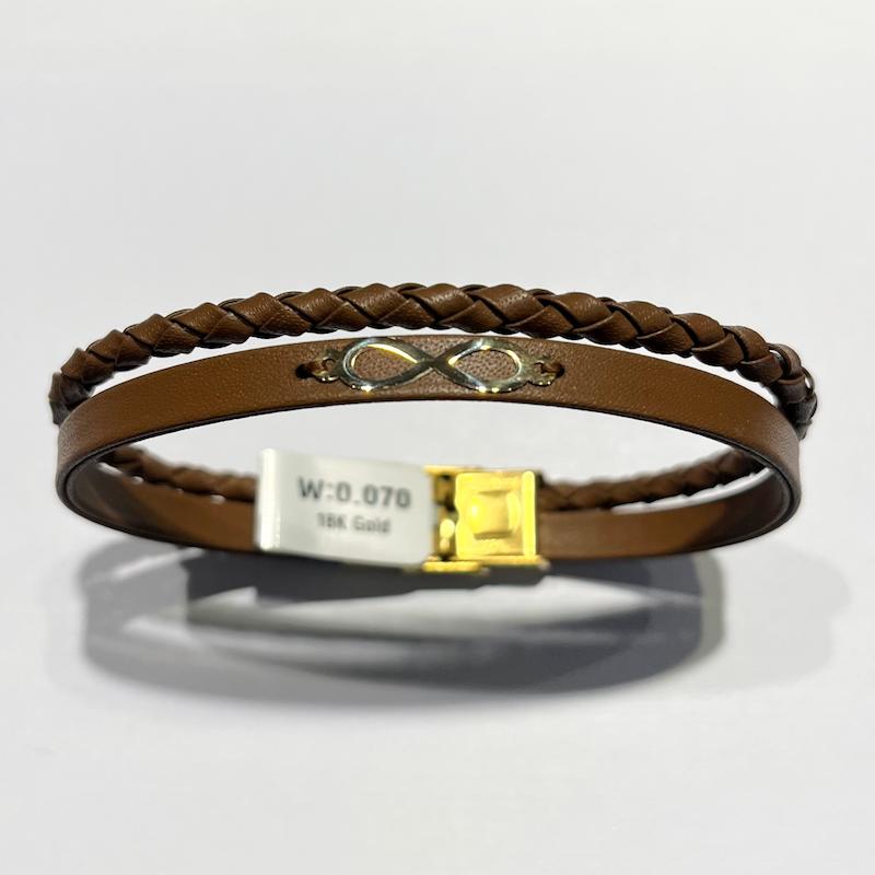 دستبند طلا ۱۸ عیار چرم گالری طلا دوران