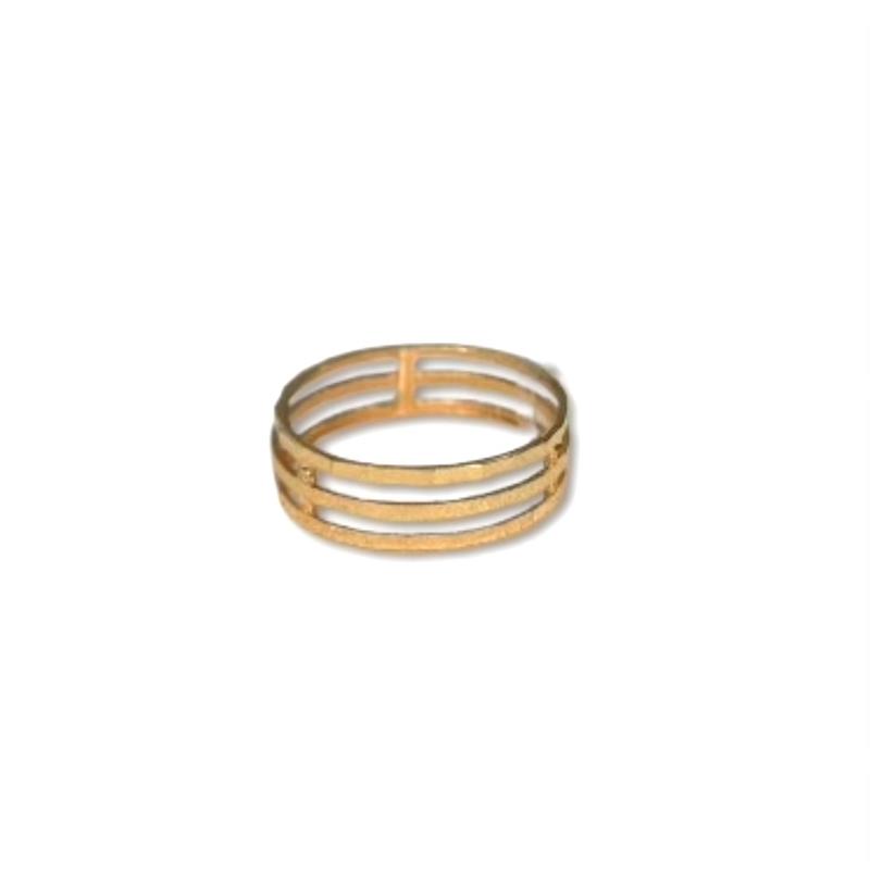 انگشتر طلا ۱۸ عیار ایینه ای سه لاین شیدا گلد گالری