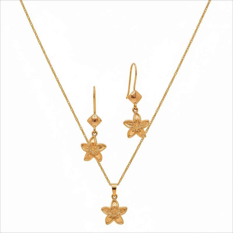 سرویس طلا ۱۸ عیار گل یخ گالری جواهری بیابانی