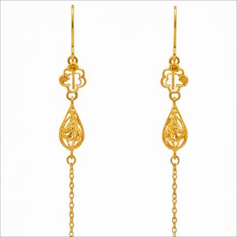 گوشواره طلا ۱۸ عیار کلکته گالری جواهری بیابانی