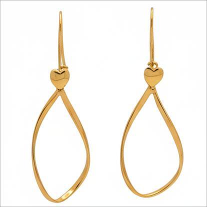 گوشواره طلا ۱۸ عیار موجی گالری جواهری بیابانی