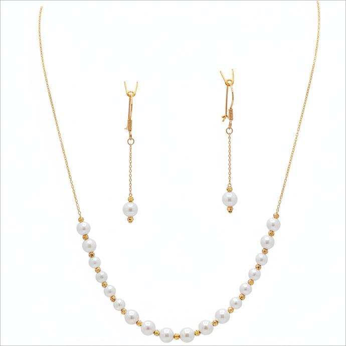 سرویس طلا ۱۸ عیار مرواریدی گالری جواهری بیابانی