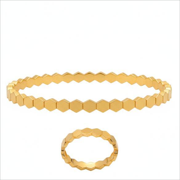 بنگل طلا ۱۸ عیار زنبوری گالری جواهری بیابانی