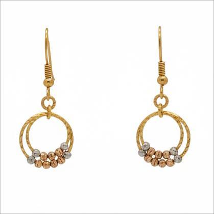 گوشواره طلا ۱۸ عیار توپ تراش گالری جواهری بیابانی