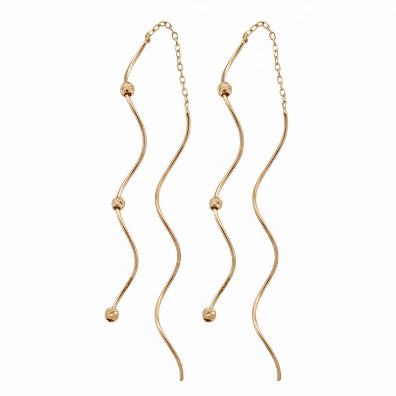 گوشواره زنانه طلا ۱۸ عیار گوشواره  پیچک توپی گالری طلای شریف