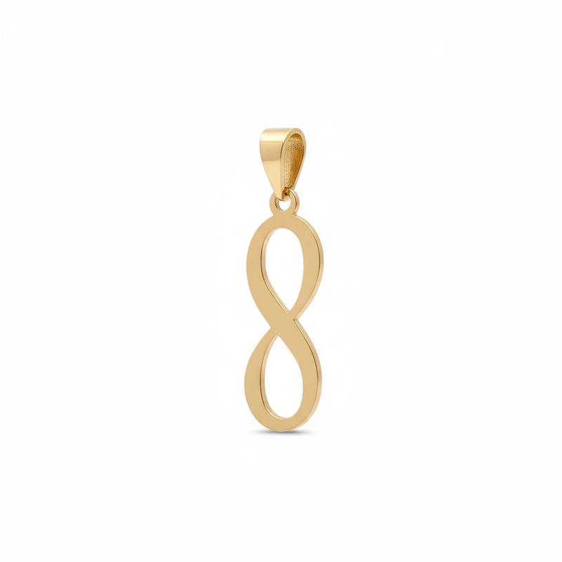 آویز زنانه طلا ۱۸ عیار عدد هشت و بینهایت عمودی گالری طلای شریف