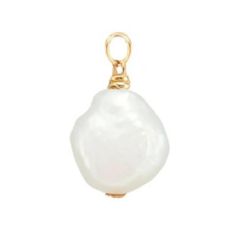 آویز زنانه طلا ۱۸ عیار اویز مروارید باروک شاهکارتیم