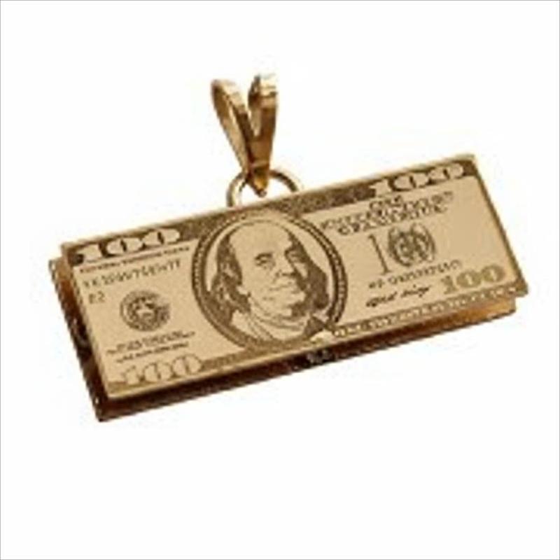 آویز طلا ۱۸ عیار آویز مدال طرح دلار گالری طلای کامیاب