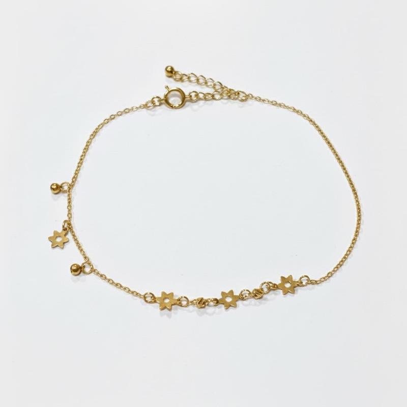 دستبند زنانه طلا ۱۸ عیار دستبند گوی و ستاره کد 496 جواهری اشتری
