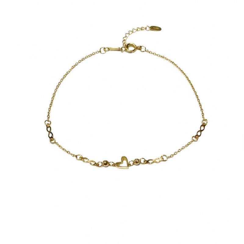 دستبند زنانه طلا ۱۸ عیار دستبند قلب کد 497 جواهری اشتری