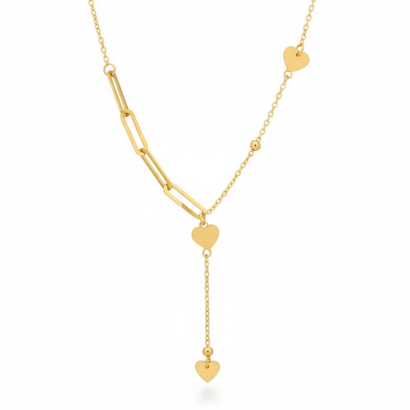 گردنبند زنانه طلا ۱۸ عیار گردنبند طرح قلب کد 512 جواهری اشتری