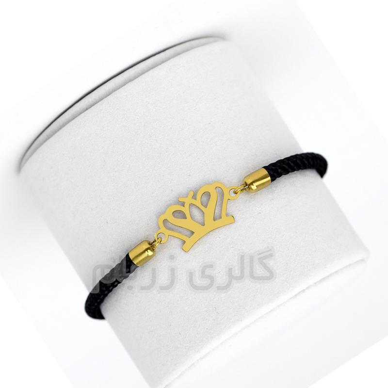 دستبند زنانه طلا ۱۸ عیار دستبند مارشال طرح تاج گالری زربام