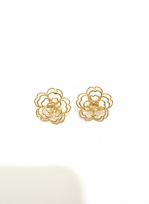 گوشواره طلا ۱۸ عیار گل نقشار گالری نقشار