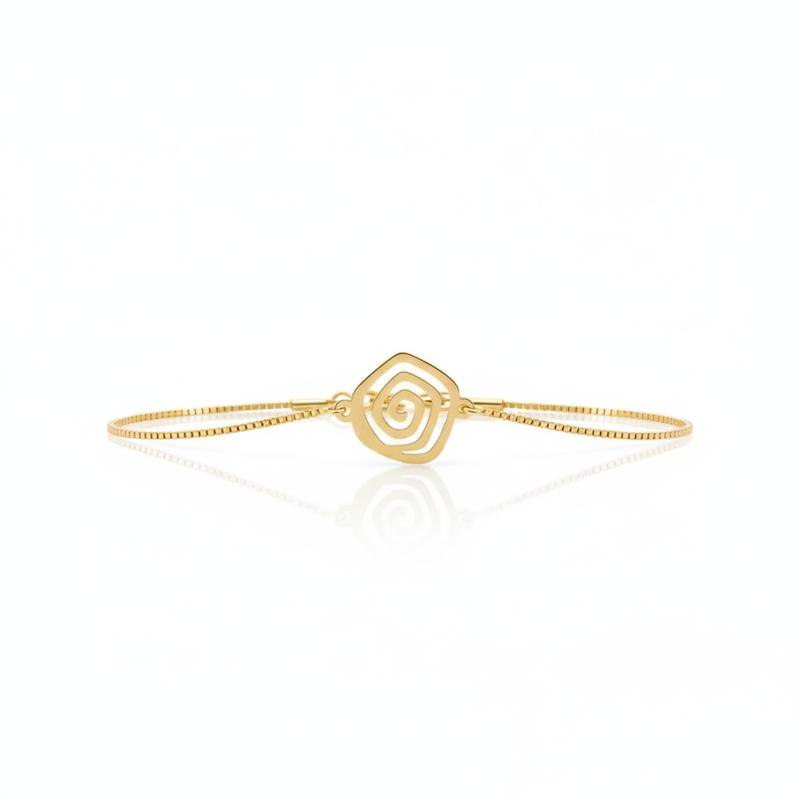 دستبند زنانه طلا ۱۸ عیار پیچ پیچ با بند استیل طلایی با کیفیت گالری شمش طلا