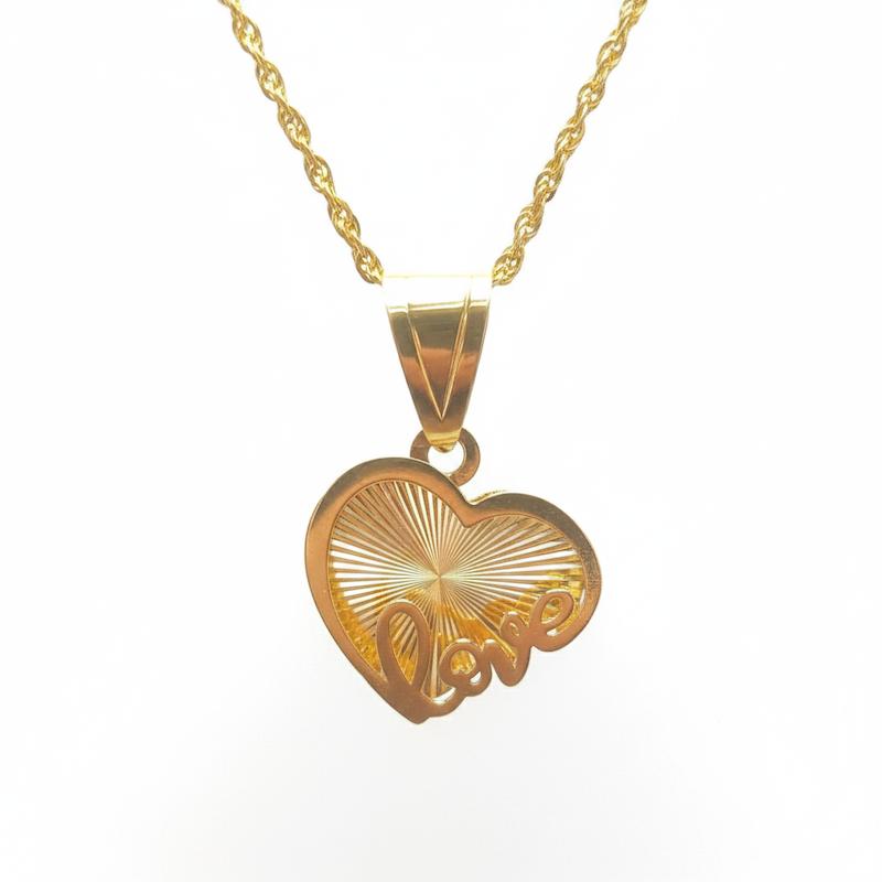 آویز زنانه طلا ۱۸ عیار قلب love سه بعدی گالری شمش طلا