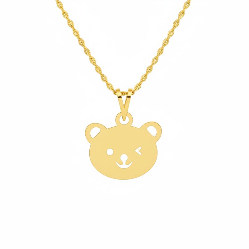 آویز بچگانه طلا ۱۸ عیار خرس چشمک زن گالری شمش طلا