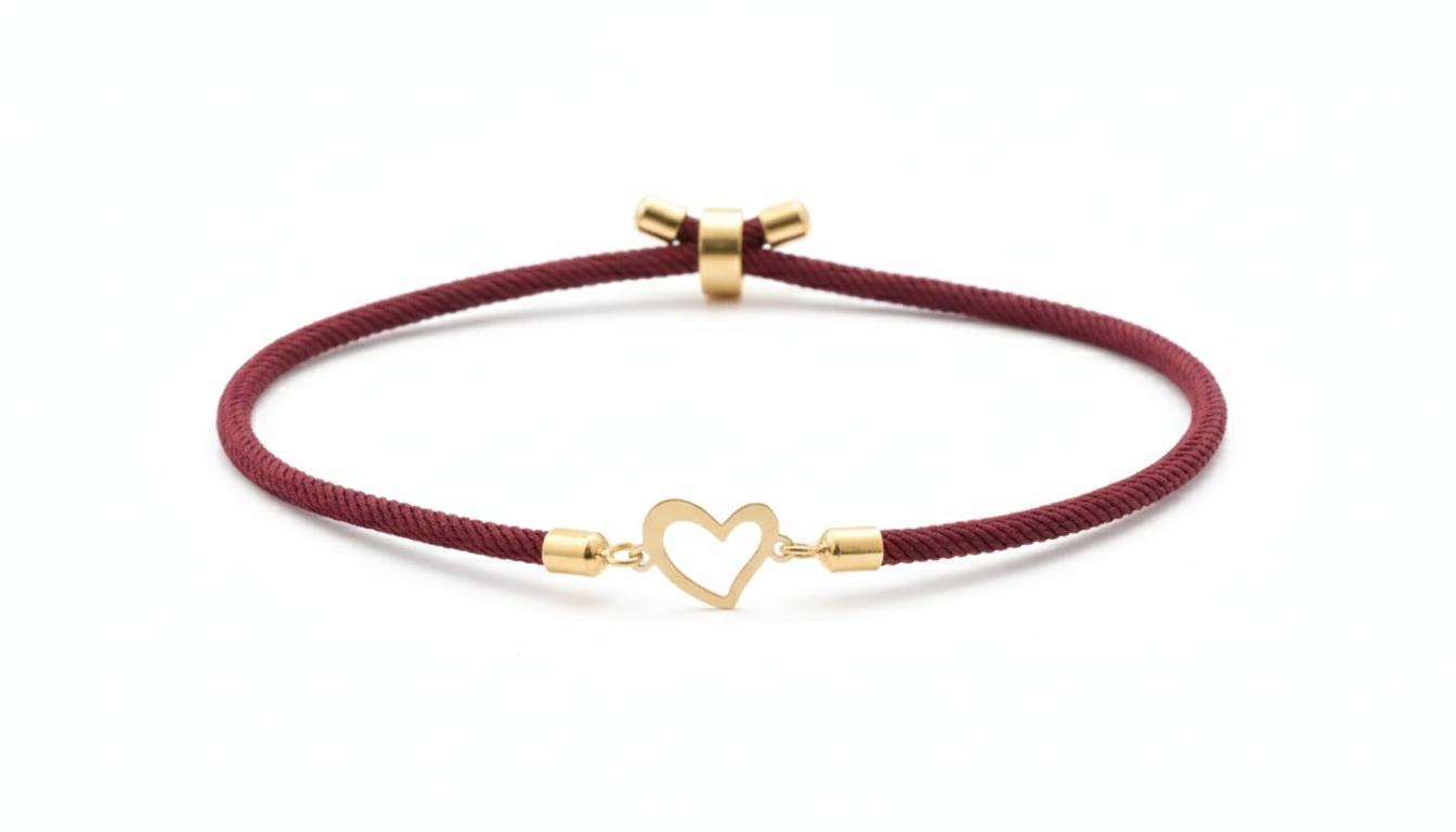 دستبند زنانه طلا ۱۸ عیار قلب کج گالری شمش طلا