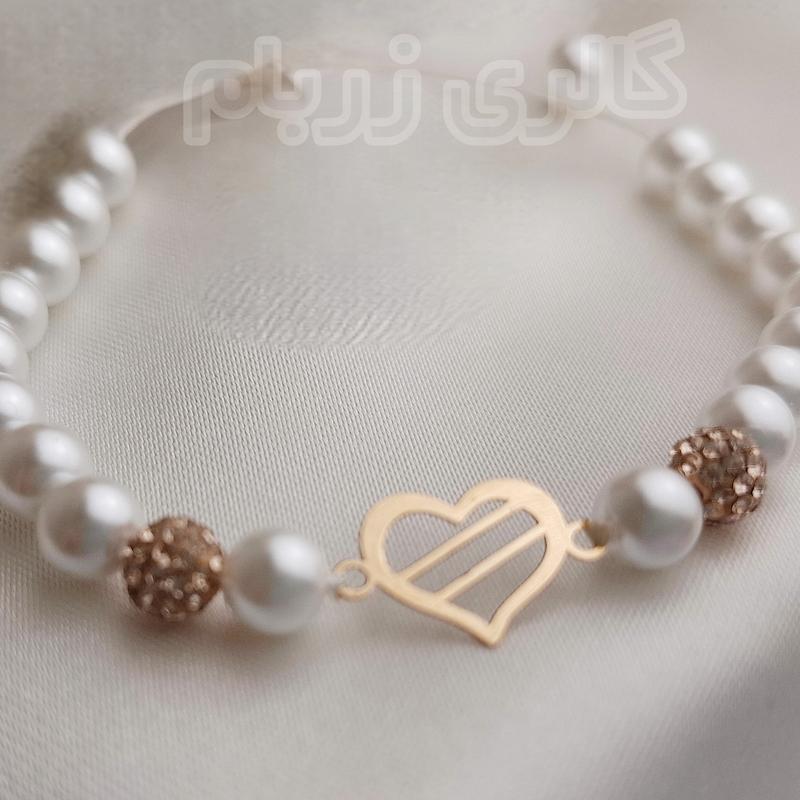 دستبند زنانه طلا ۱۸ عیار دستبند طرح قلب گالری زربام