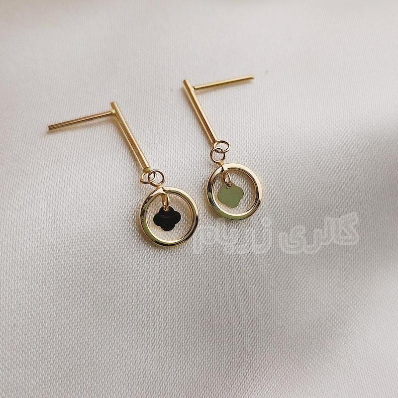 گوشواره زنانه طلا ۱۸ عیار میخی خط و حلقه گالری زربام