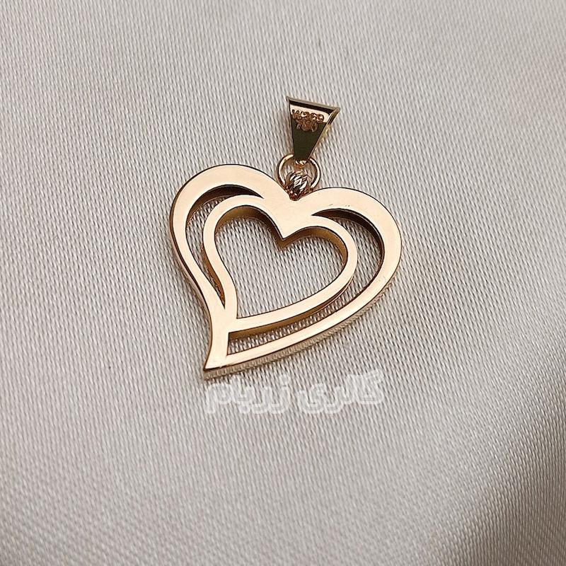 آویز زنانه طلا ۱۸ عیار دوقلب گالری زربام