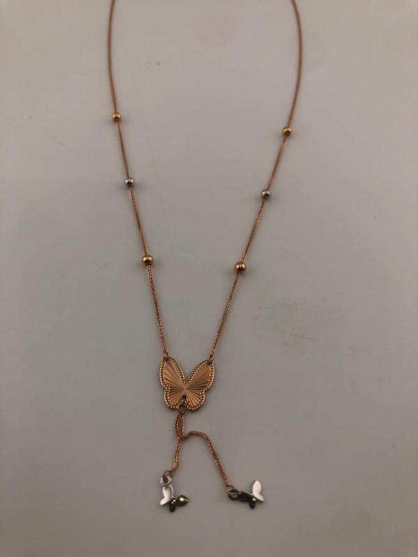 گردنبند زنانه طلا ۱۸ عیار گردنبد پروانه اف گالری