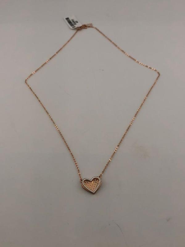 گردنبند زنانه طلا ۱۸ عیار گردنی قلب هفت رنگ اف گالری