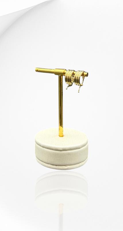 گوشواره زنانه طلا ۱۸ عیار گوشواره  حلقه ای مدل ایینه ای طلا 18 عیار قطر 1 سانت زرد گالری زهیری