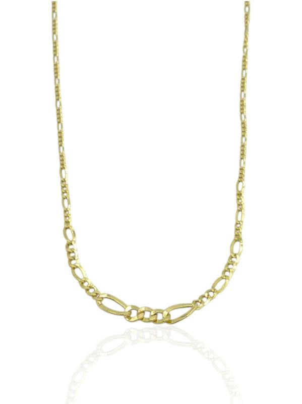 زنجیر زنانه طلا ۱۸ عیار زنجیر فیگارو کونیک  45 سانت زرد طلای 18 عیار گالری زهیری