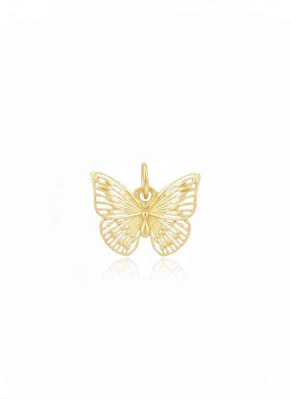 آویز زنانه طلا ۱۸ عیار پروانه ریخته گالری شمش طلا