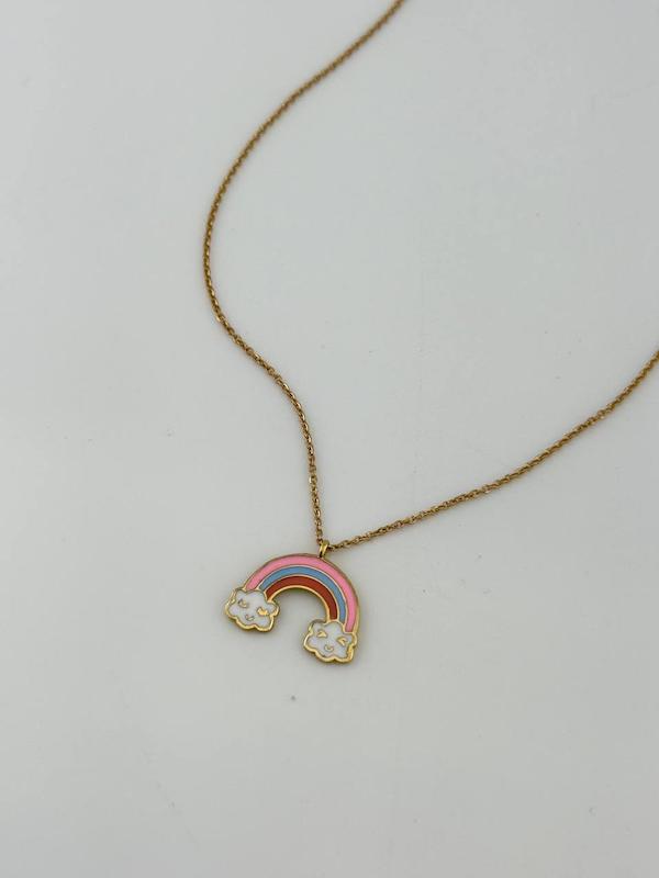 گردنبند بچگانه طلا ۱۸ عیار گردنبند رنگین کمان نی نی طلا