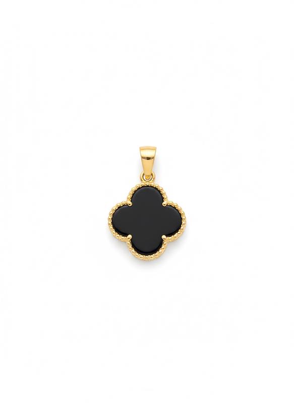 آویز زنانه طلا ۱۸ عیار ونکلیف مشکی تیما گلد گالری