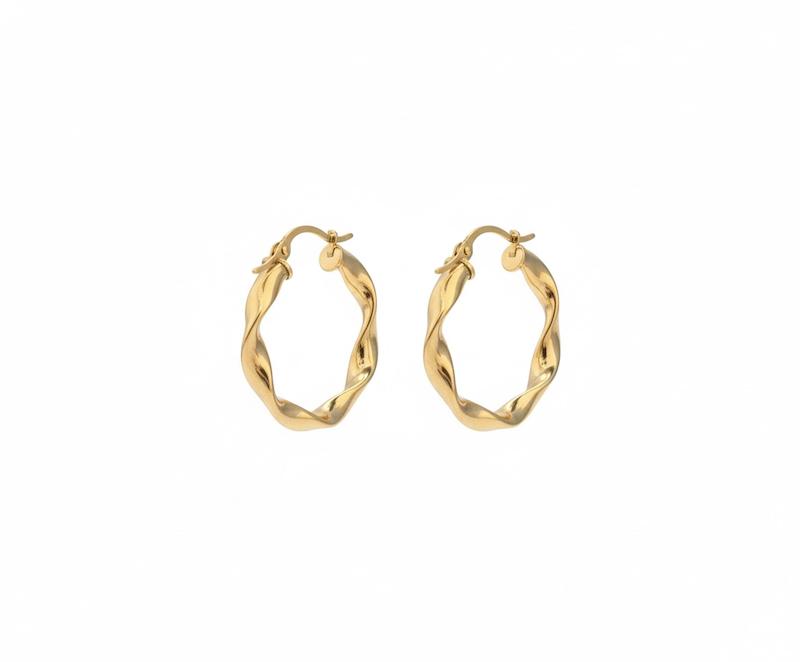 گوشواره زنانه طلا ۱۸ عیار گوشواره حلقه ای گالری ماه سـا