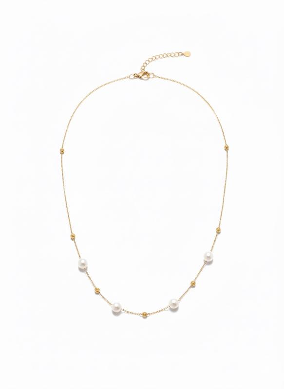 گردنبند زنانه طلا ۱۸ عیار مرواریدی گالری طلا سرور گلد