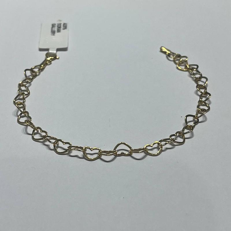 دستبند زنانه طلا ۱۸ عیار قلب گالری طلا دوران