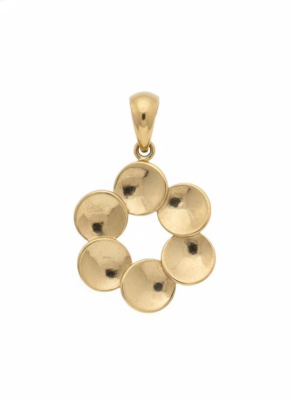 آویز طلا ۱۸ عیار پلاک گل شانس گالری بابل طلا