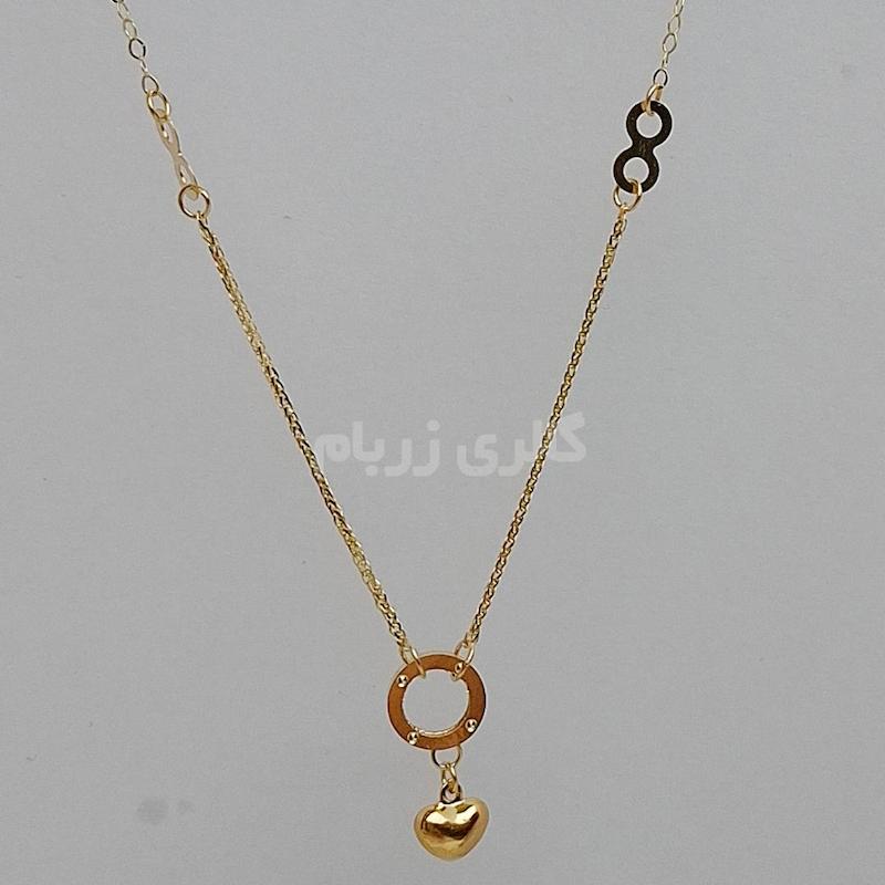 گردنبند زنانه طلا ۱۸ عیار گردنبند قلب و دایره گالری زربام