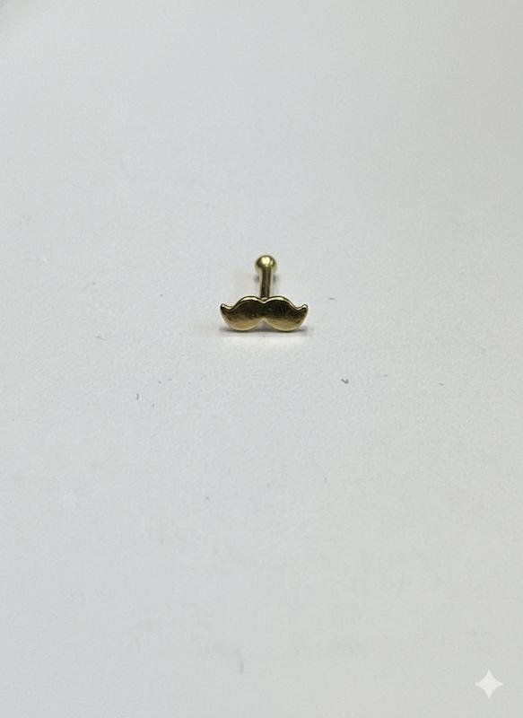 پیرسینگ زنانه طلا ۱۸ عیار پرسینگ بینی سیبیل ۸طلایی