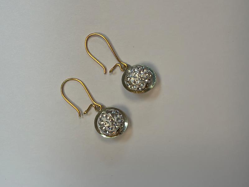 گوشواره زنانه طلا ۱۸ عیار گوشواره سواروسکی گالری پریدخت