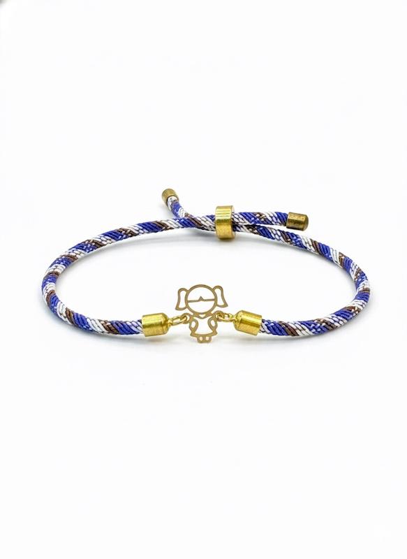 دستبند طلا ۱۸ عیار دستبندی مدل دختر بچه گالری پیرو